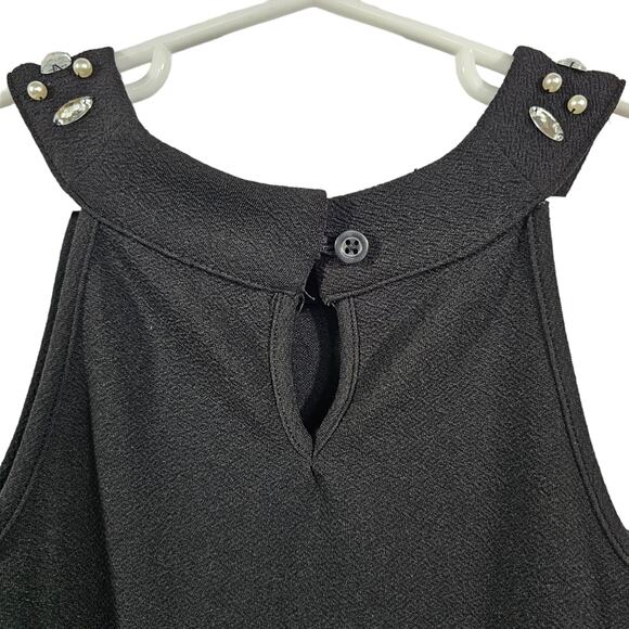 Children's Place Black Sleeveless Hi-Lo Dress With Rhinestones Girl's 7/8 - Picture 4 of 9